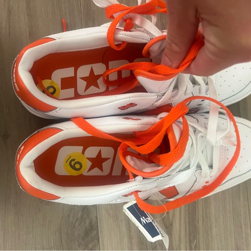 Converse as pro White and Orange High-Tops shoes men’s 9 - Picture 6 of 8
